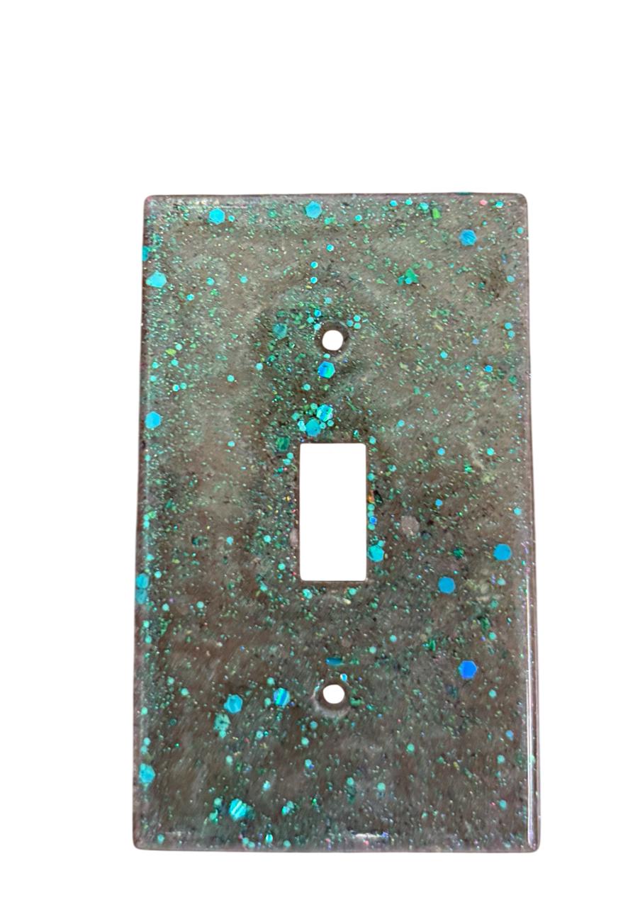 Handmade Resin Light Switch Cover – Sparkly Pink Glitter Plate for Kids Room, Boho Decor, or Playful Accent Wall