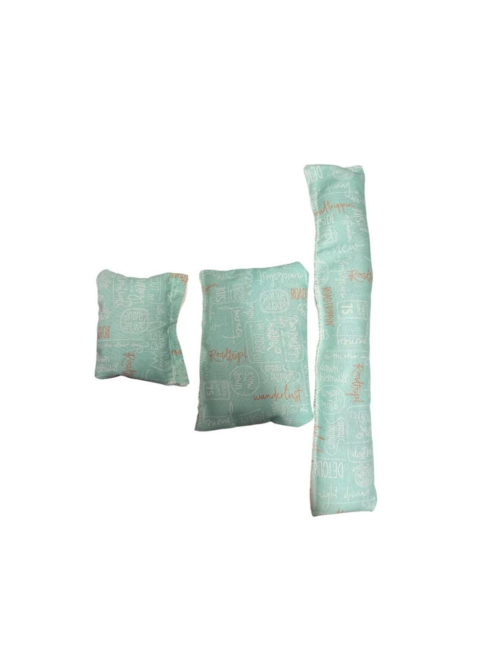 Handmade Catnip Pillows – Set of 3 Sizes | Wanderlust-Themed Fabric | Cat Toy with Organic Catnip