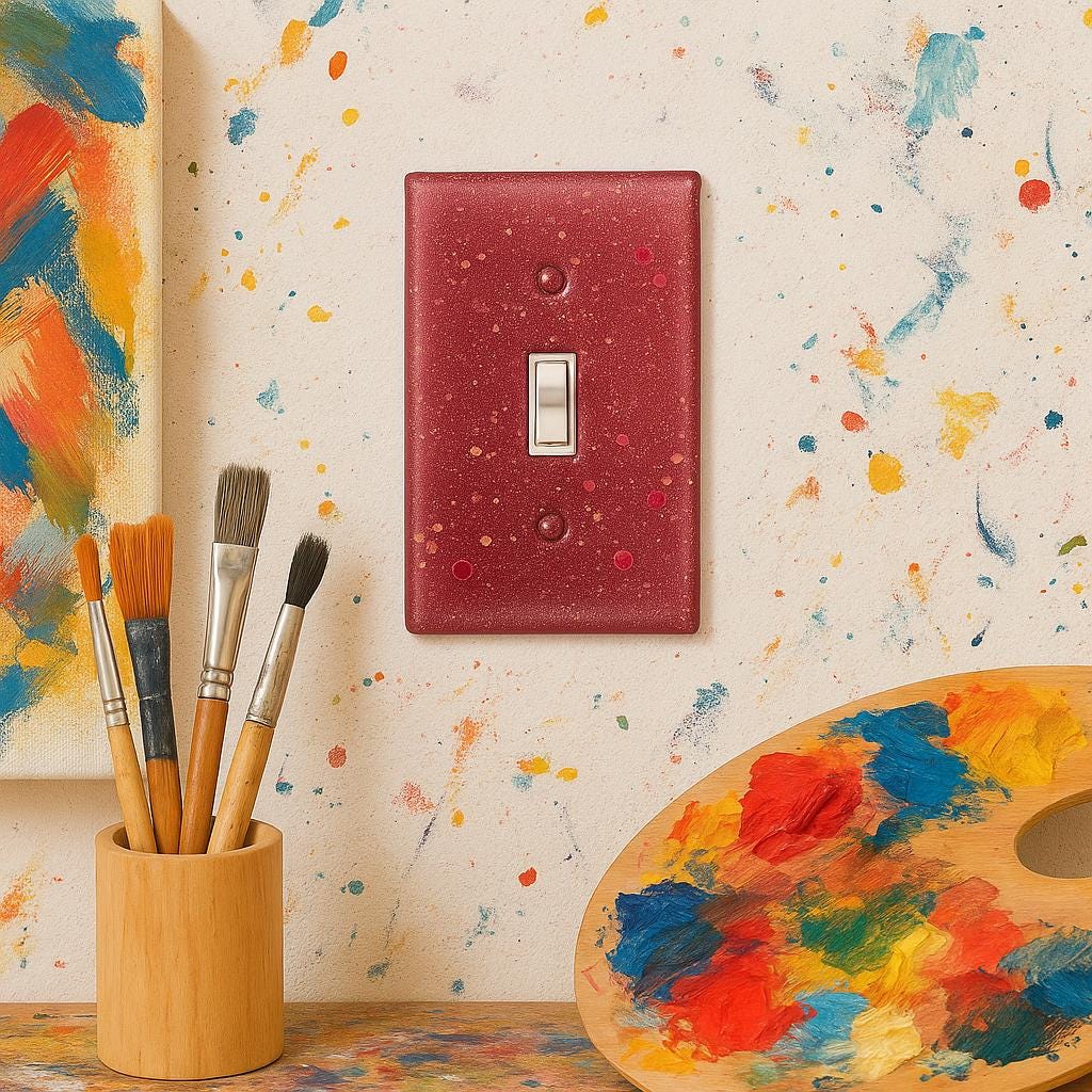 Handmade Resin Light Switch Cover – Sparkly Pink Glitter Plate for Kids Room, Boho Decor, or Playful Accent Wall