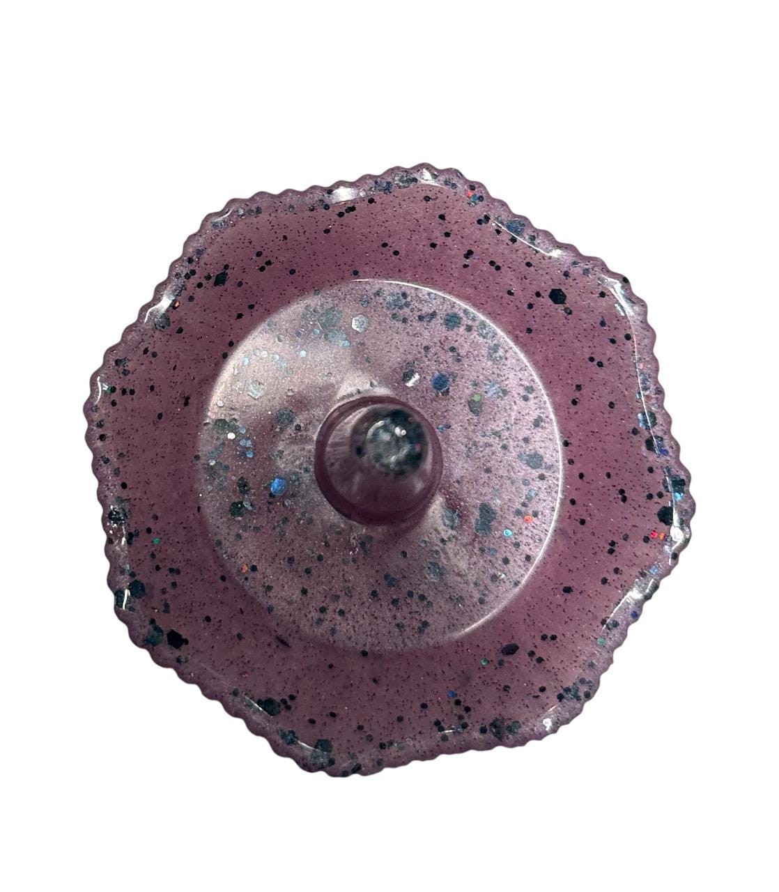 Handmade Purple Glitter Resin Ring Dish – Jewelry Holder for Rings, Earrings & Accessories