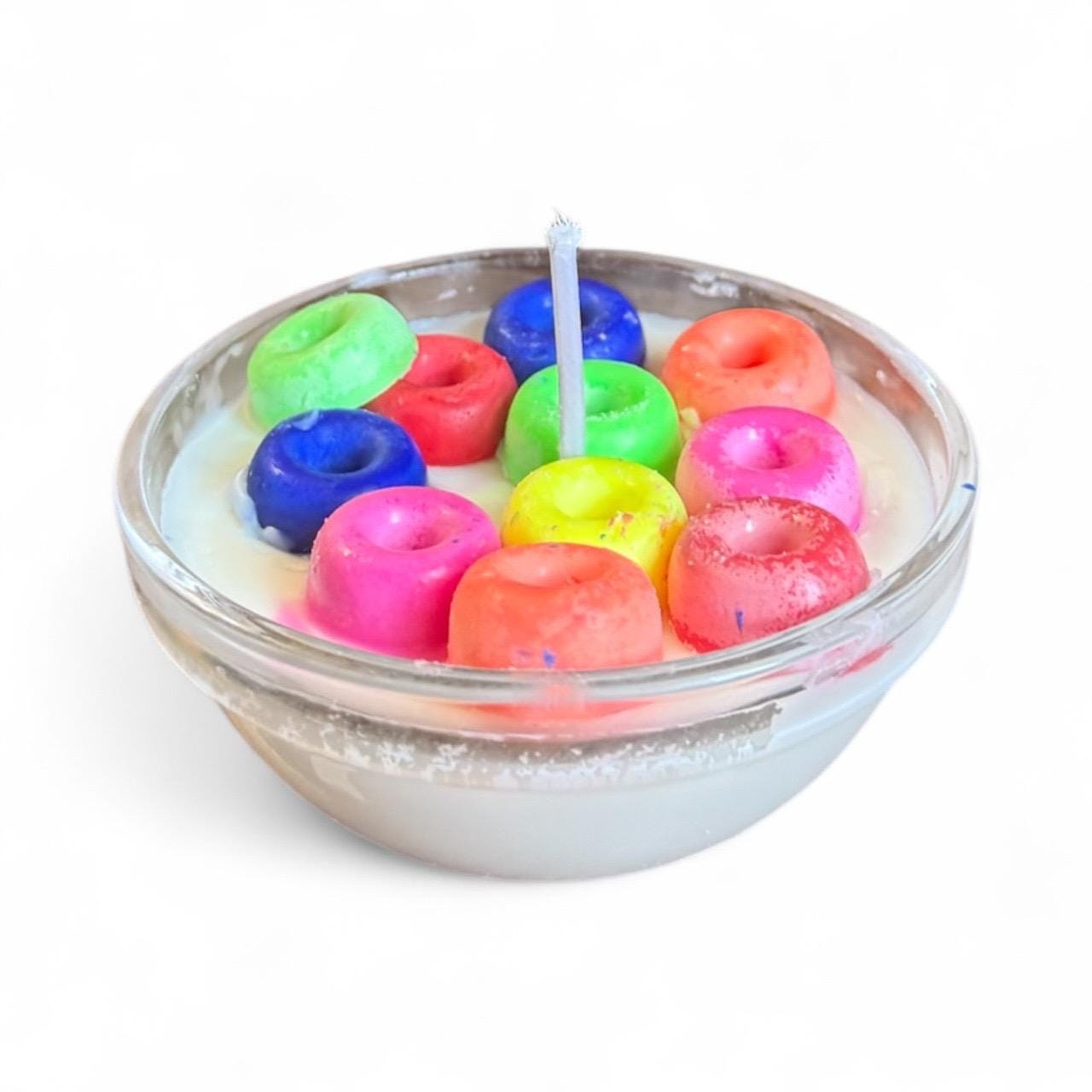 Fruity Pebble Cereal Candle: Handmade Soy Wax Novelty Candle