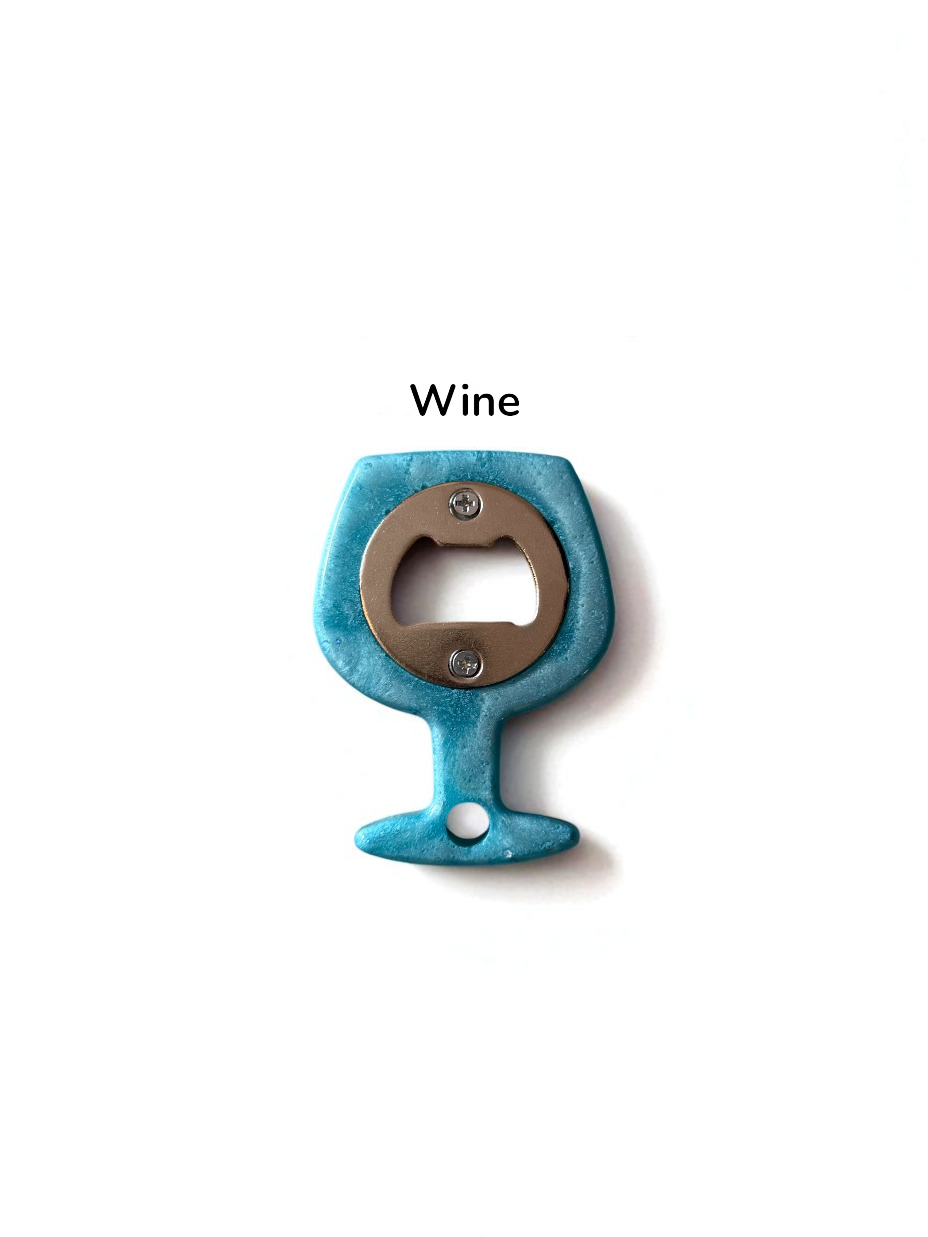 🧊 Handmade Resin Bottle Opener – Unique Opener in 3 Fun Shapes (Small, Round, Wine Glass)
