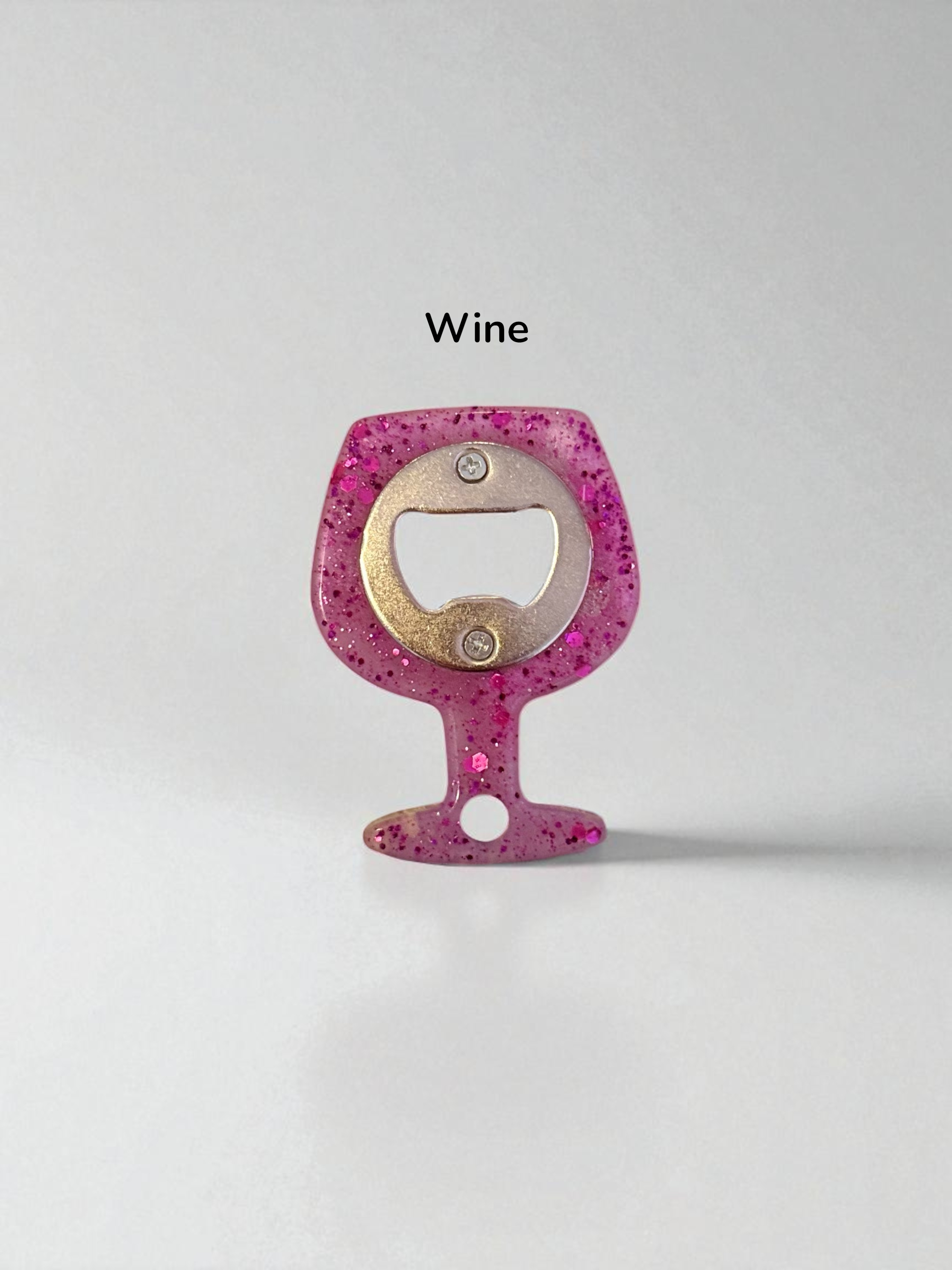 🧊 Handmade Resin Bottle Opener – Unique Opener in 3 Fun Shapes (Small, Round, Wine Glass)