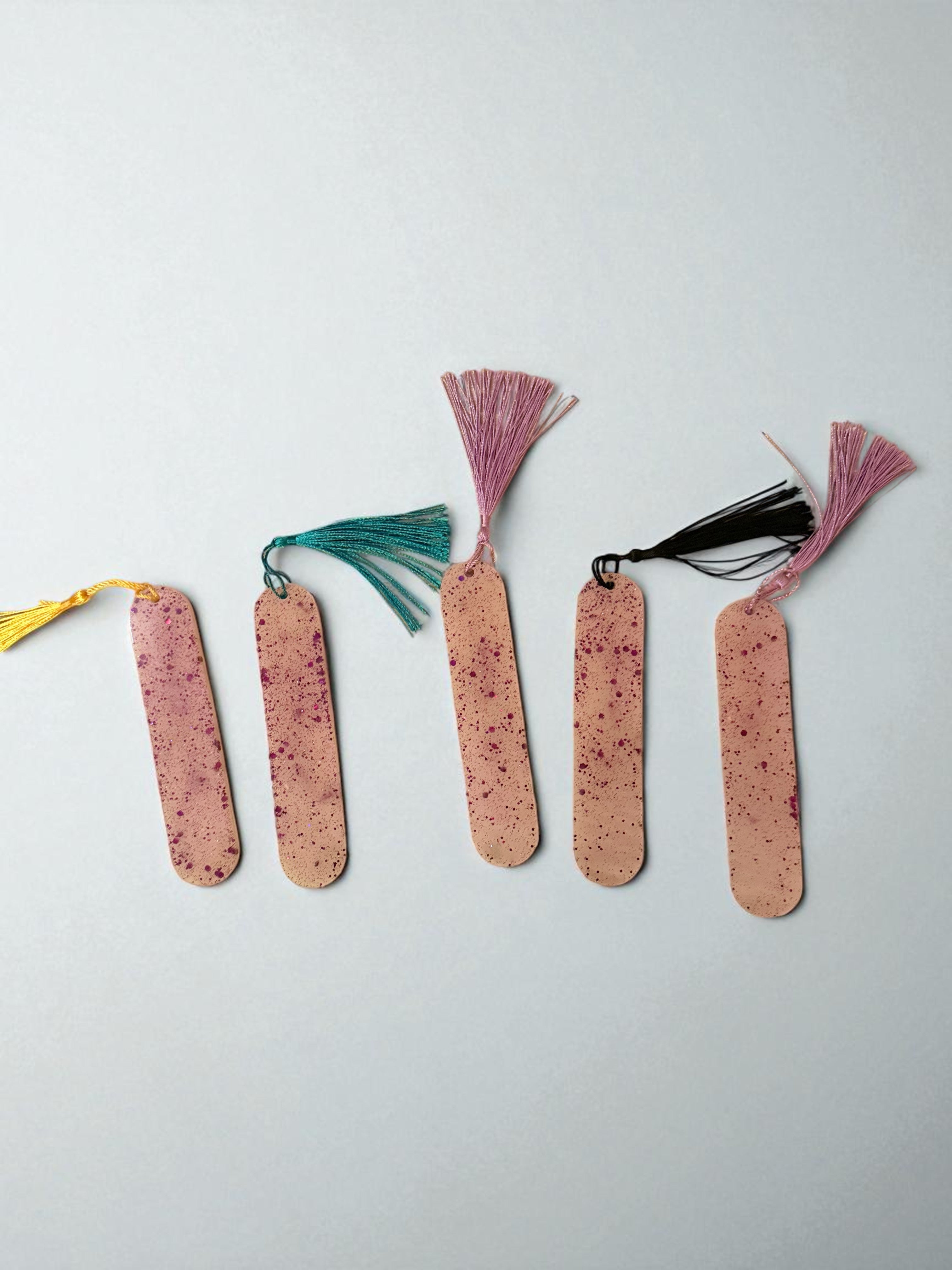 📚 Handmade Speckled Clay Bookmarks with Tassel | Unique Gift for Book Lovers, Teachers, or Students