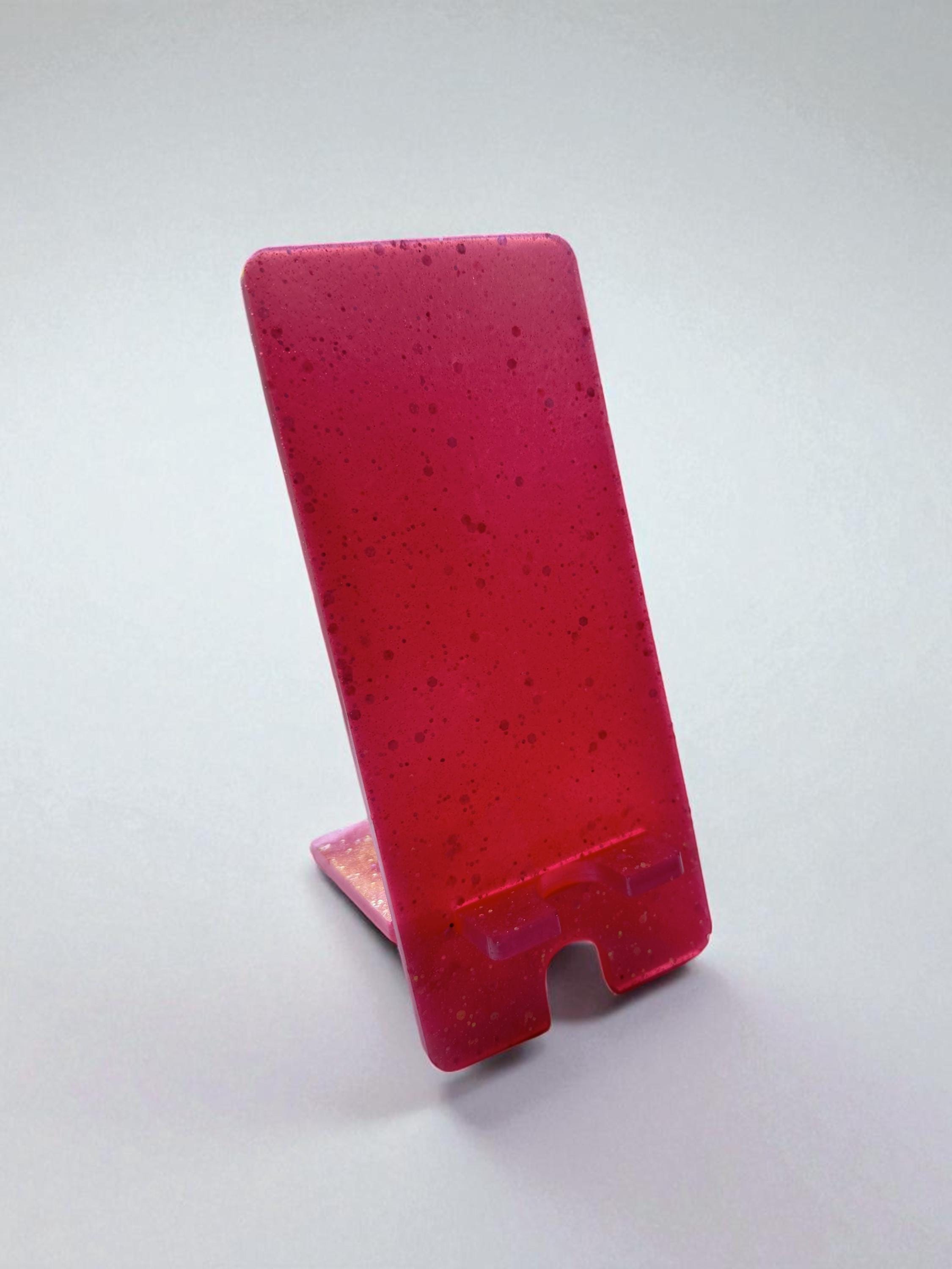 Glitter Resin Phone Stand – Handmade, Aesthetic Desk Accessory