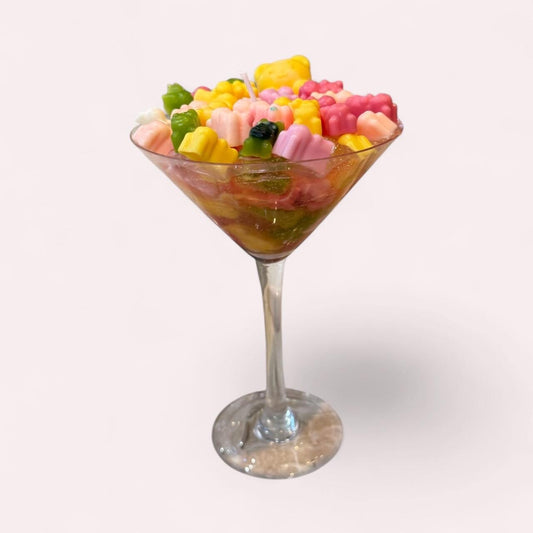 Gummy Bear Gel Candle: Handmade Candy Candle in Martini Glass