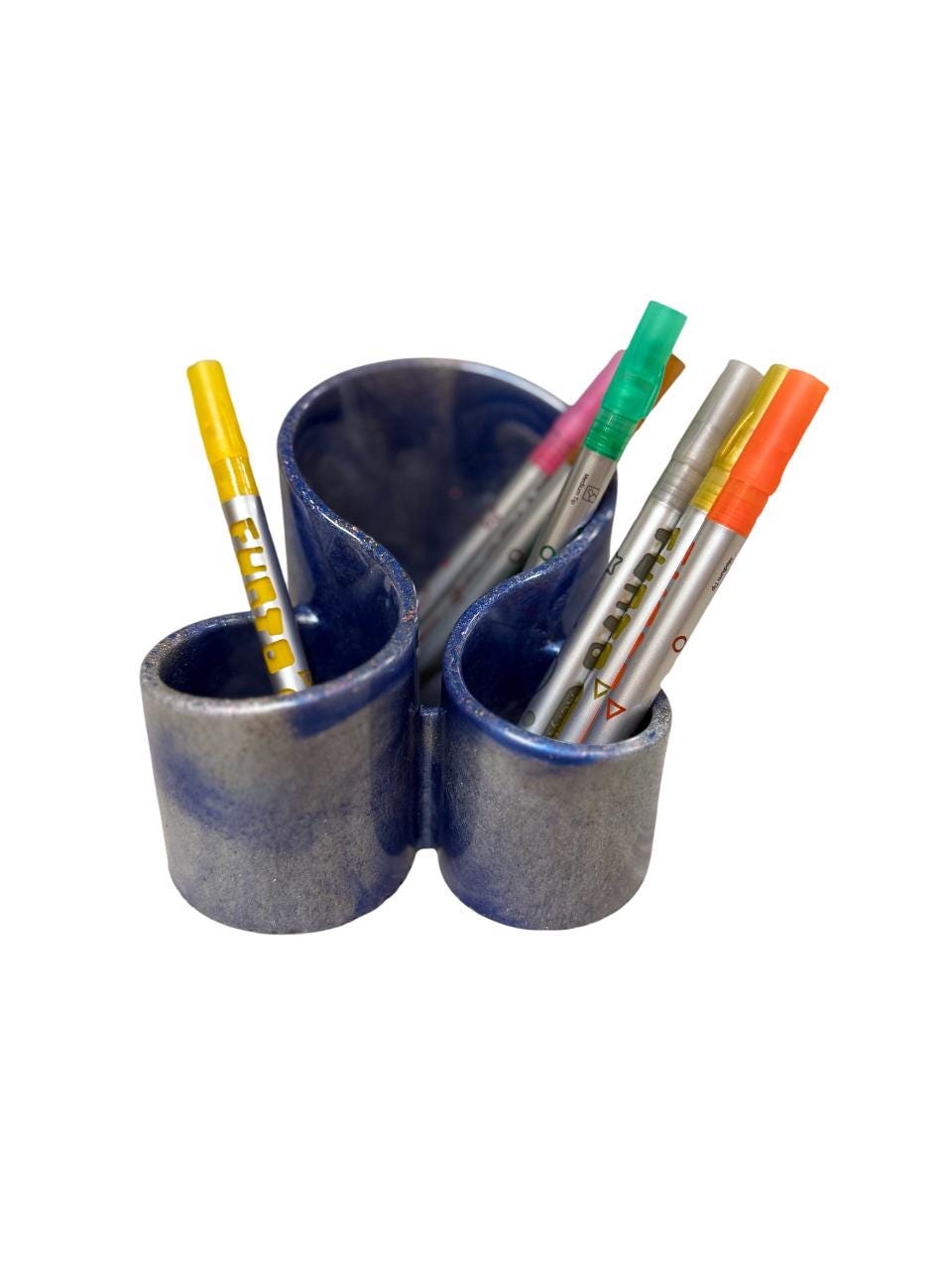 Handmade Resin Pen & Brush Holder – Swirl Design Organizer