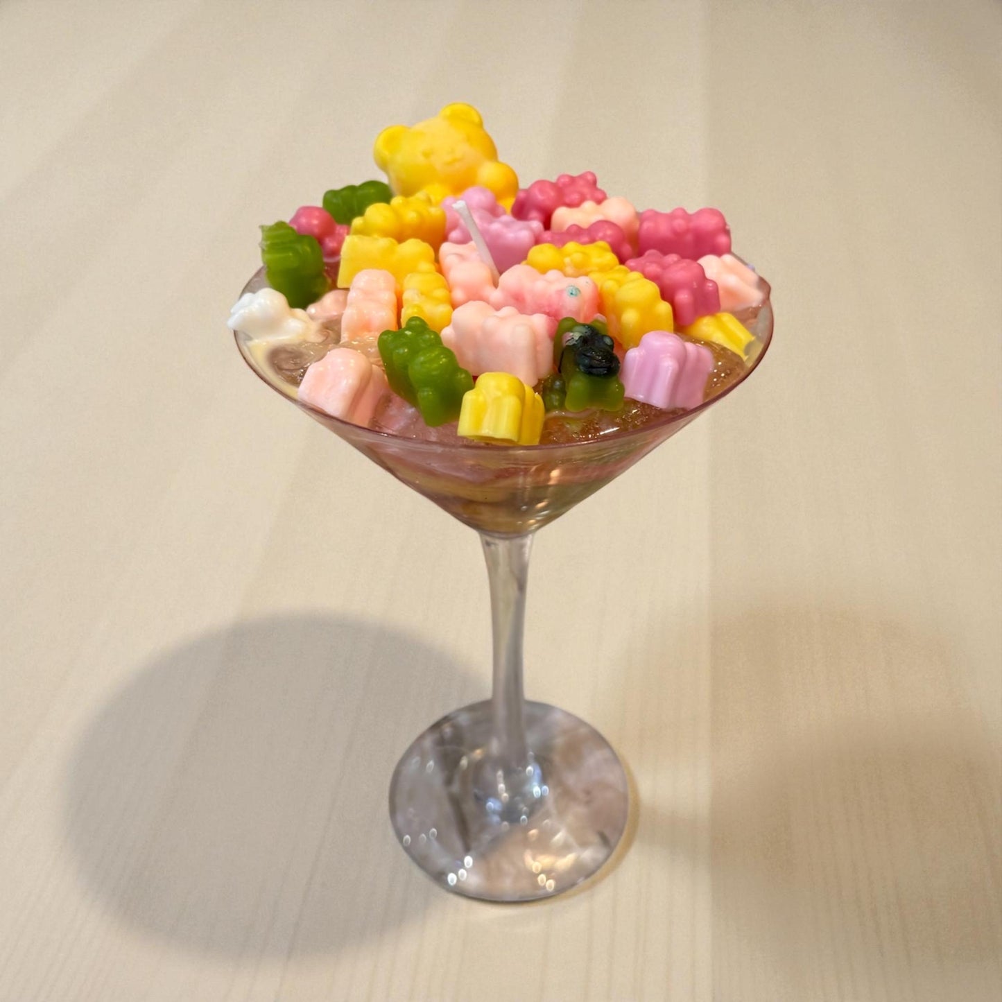 Gummy Bear Gel Candle: Handmade Candy Candle in Martini Glass