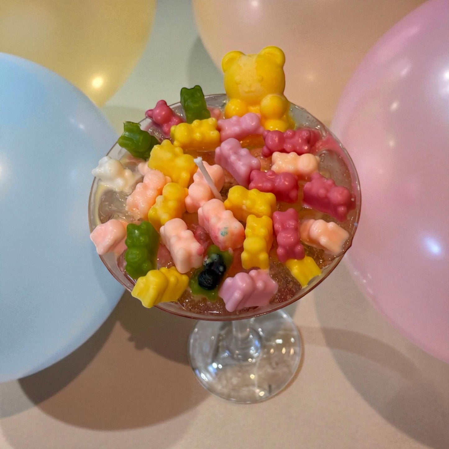 Gummy Bear Gel Candle: Handmade Candy Candle in Martini Glass
