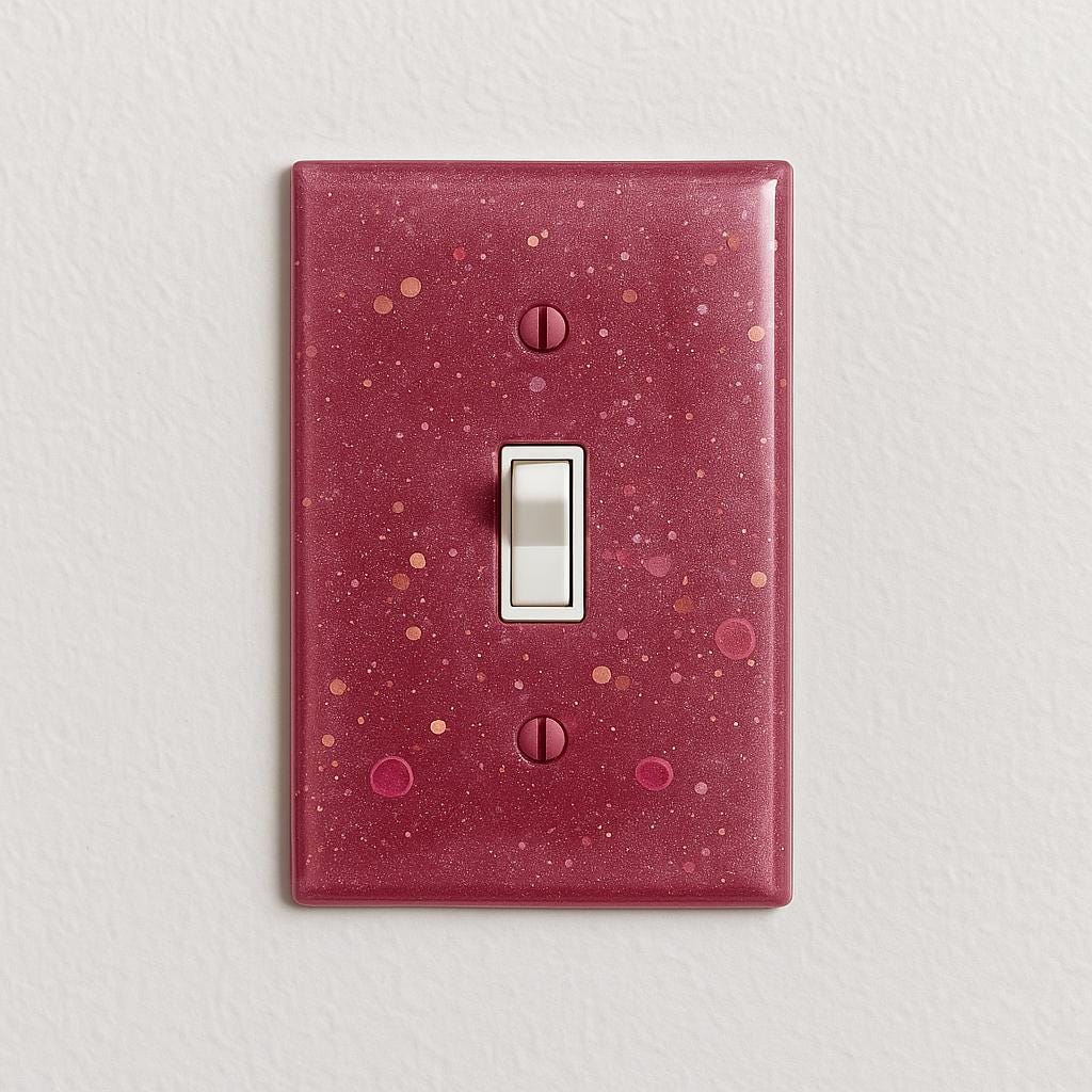 Handmade Resin Light Switch Cover – Sparkly Pink Glitter Plate for Kids Room, Boho Decor, or Playful Accent Wall