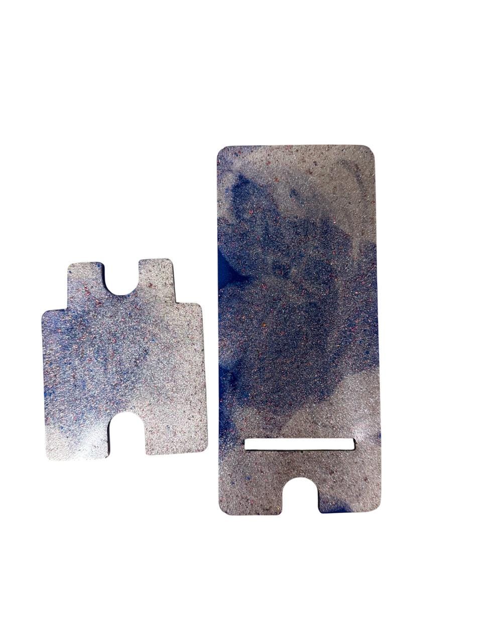Glitter Resin Phone Stand – Handmade, Aesthetic Desk Accessory