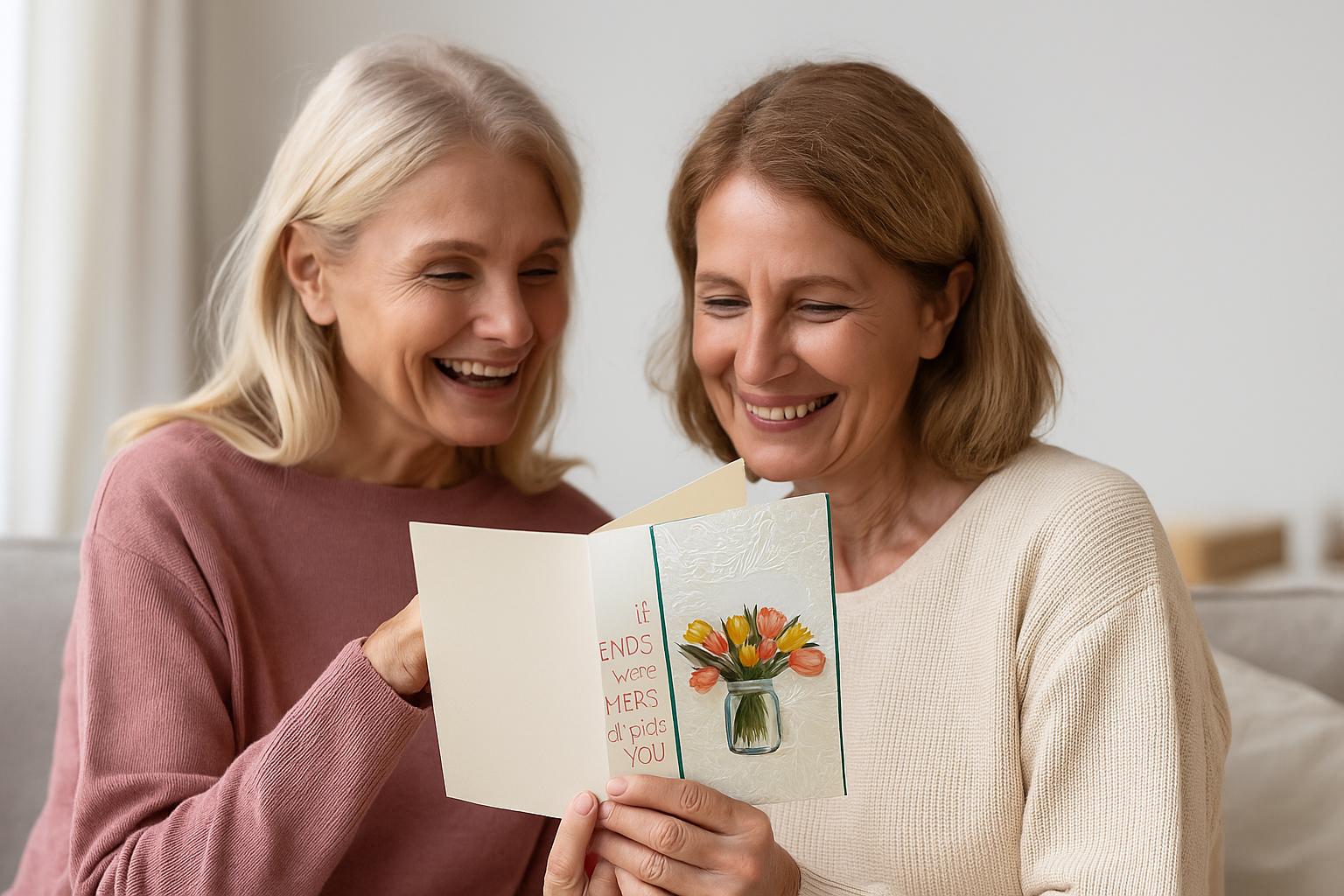 Handmade Friendship Card – "If Friends Were Flowers I'd Pick You" – Embossed Floral Card with Tulip Bouquet