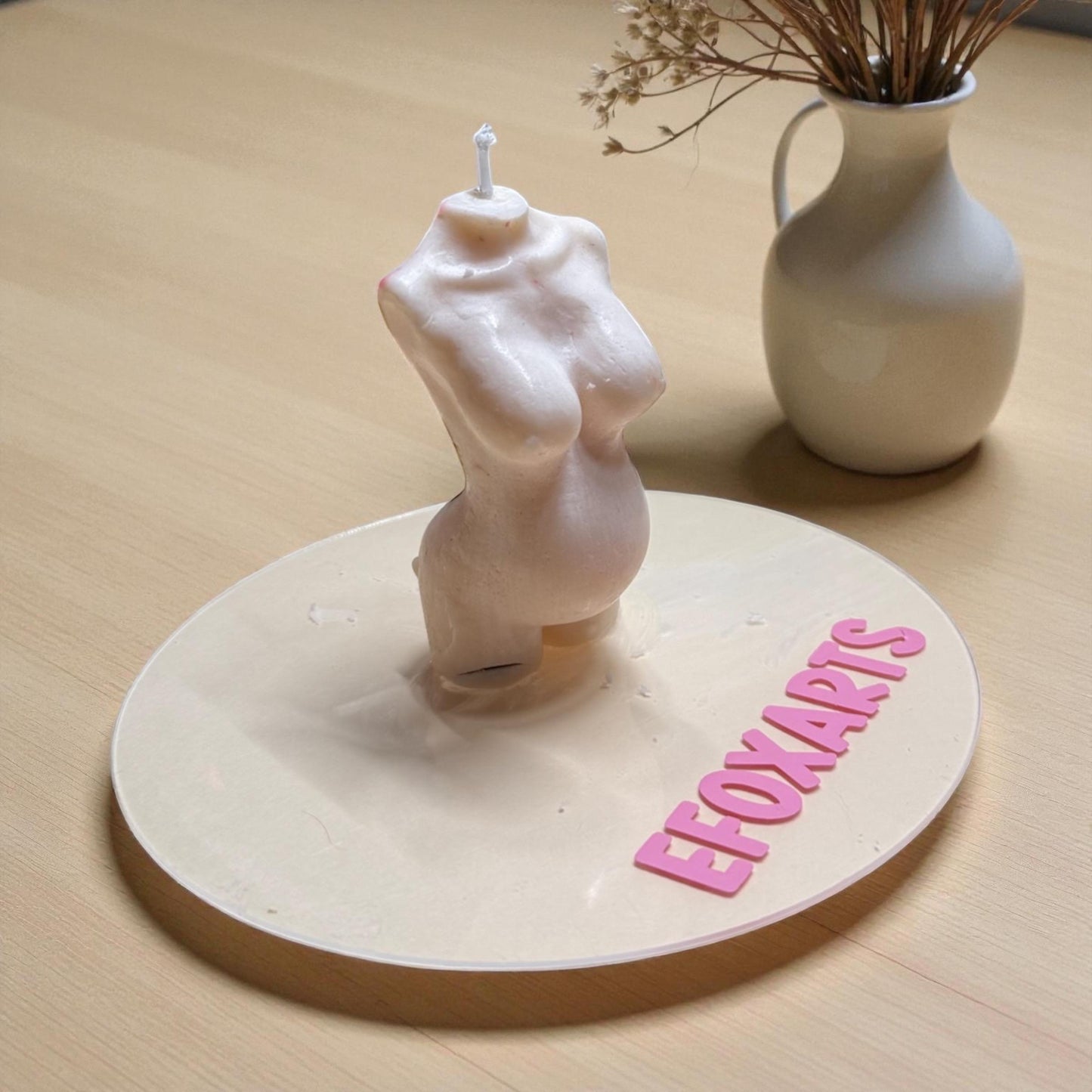 Handmade Pregnant Goddess Candle: Soy Wax Body Sculpture